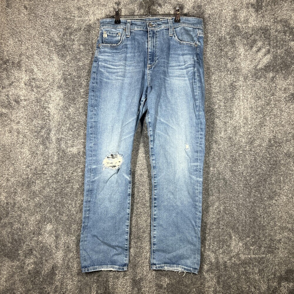 AG Adriano Goldschmied Mari Crop Jeans Womens 31 High Rise Slim Straight Denim